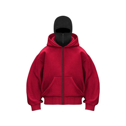 Double-layer hooded zipper hoodie