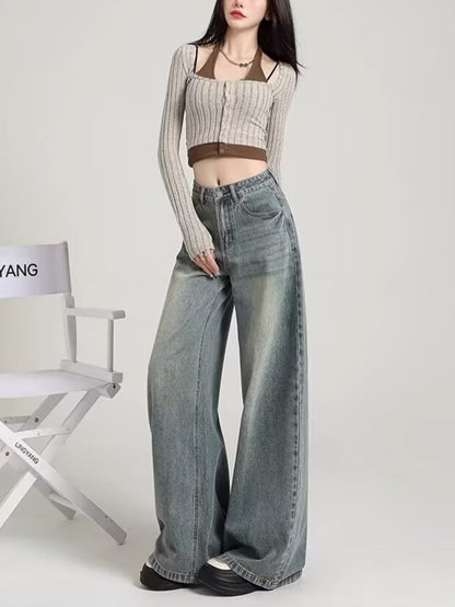 Retro High Waist Wide Leg Jeans