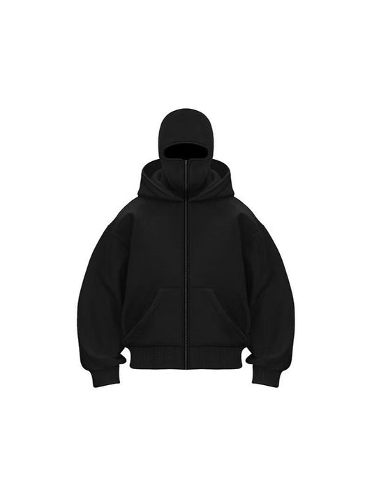 Double-layer hooded zipper hoodie