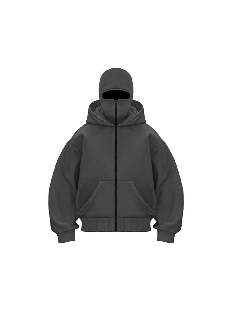 Double-layer hooded zipper hoodie