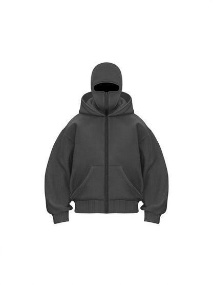 Double-layer hooded zipper hoodie