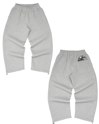 Retro Print Pullover Hoodie and Trousers Set