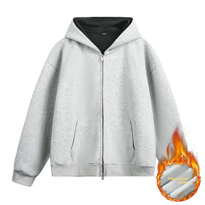 Heavyweight American-style color-blocked lined hoodie