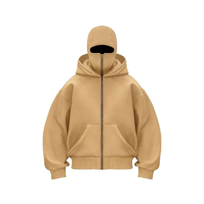 Double-layer hooded zipper hoodie