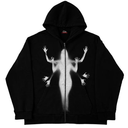 Hoodie Streetwear Zip-Up Cardigan