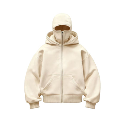 Double-layer hooded zipper hoodie